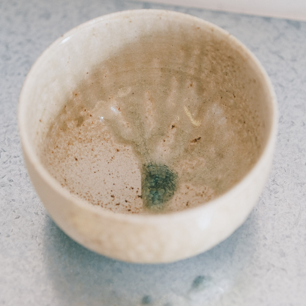 Round Tea Bowl, Ash Glaze