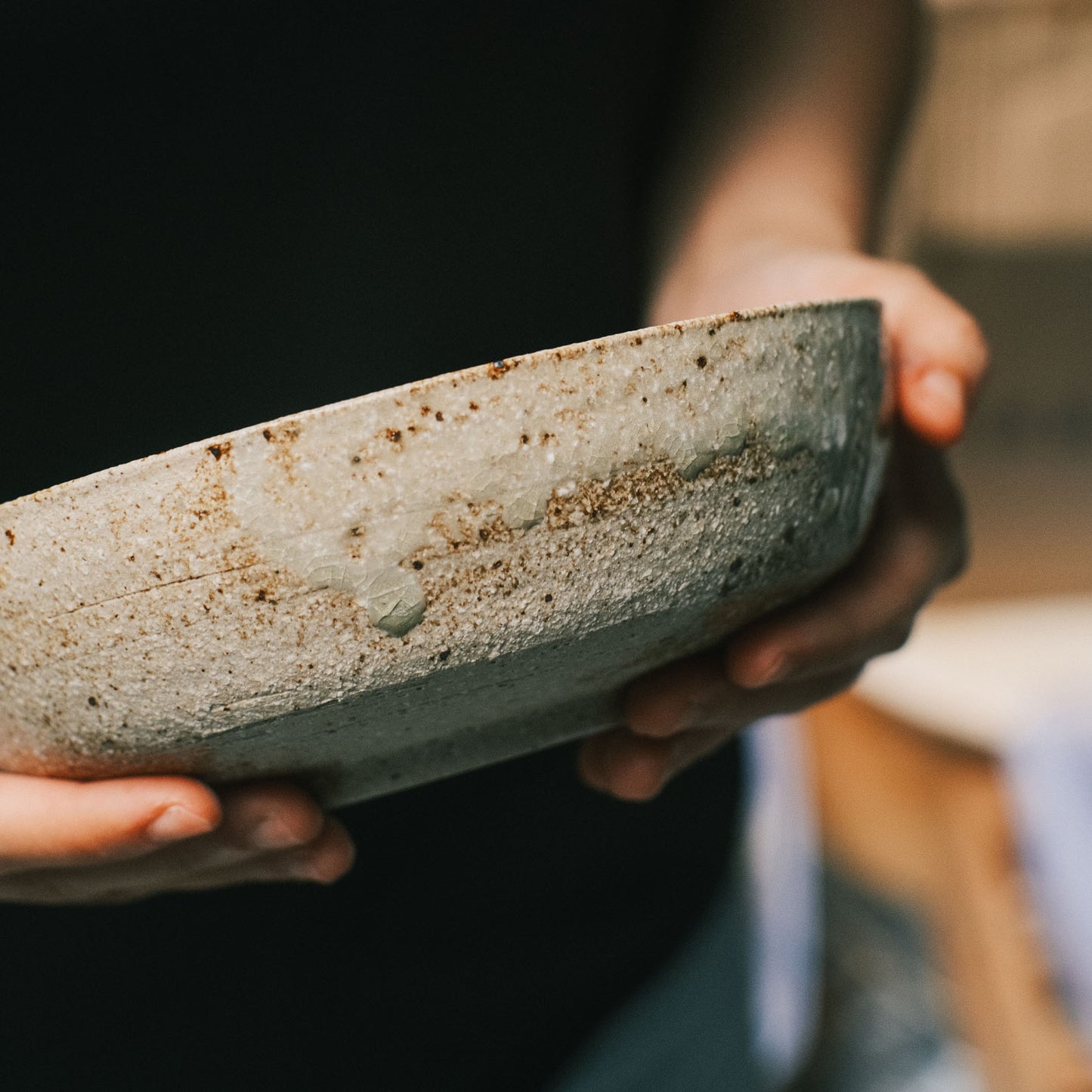 Wide Bowl Large - 6.8in, Ash Glaze