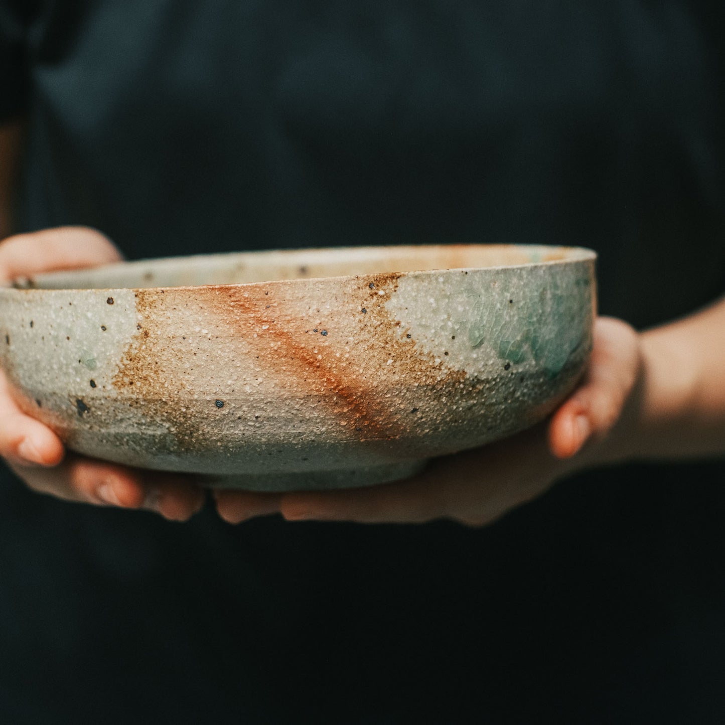 Wide Bowl - 6.3in, Hidasuki Ash Glaze