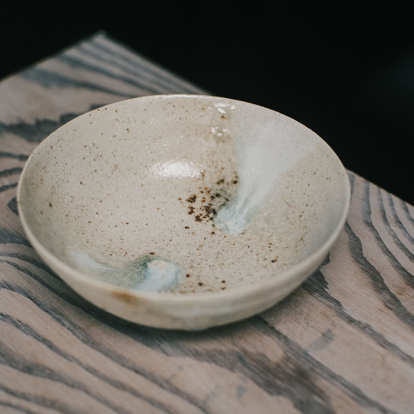 Wide Bowl Footed, 5.8in Ash Glaze