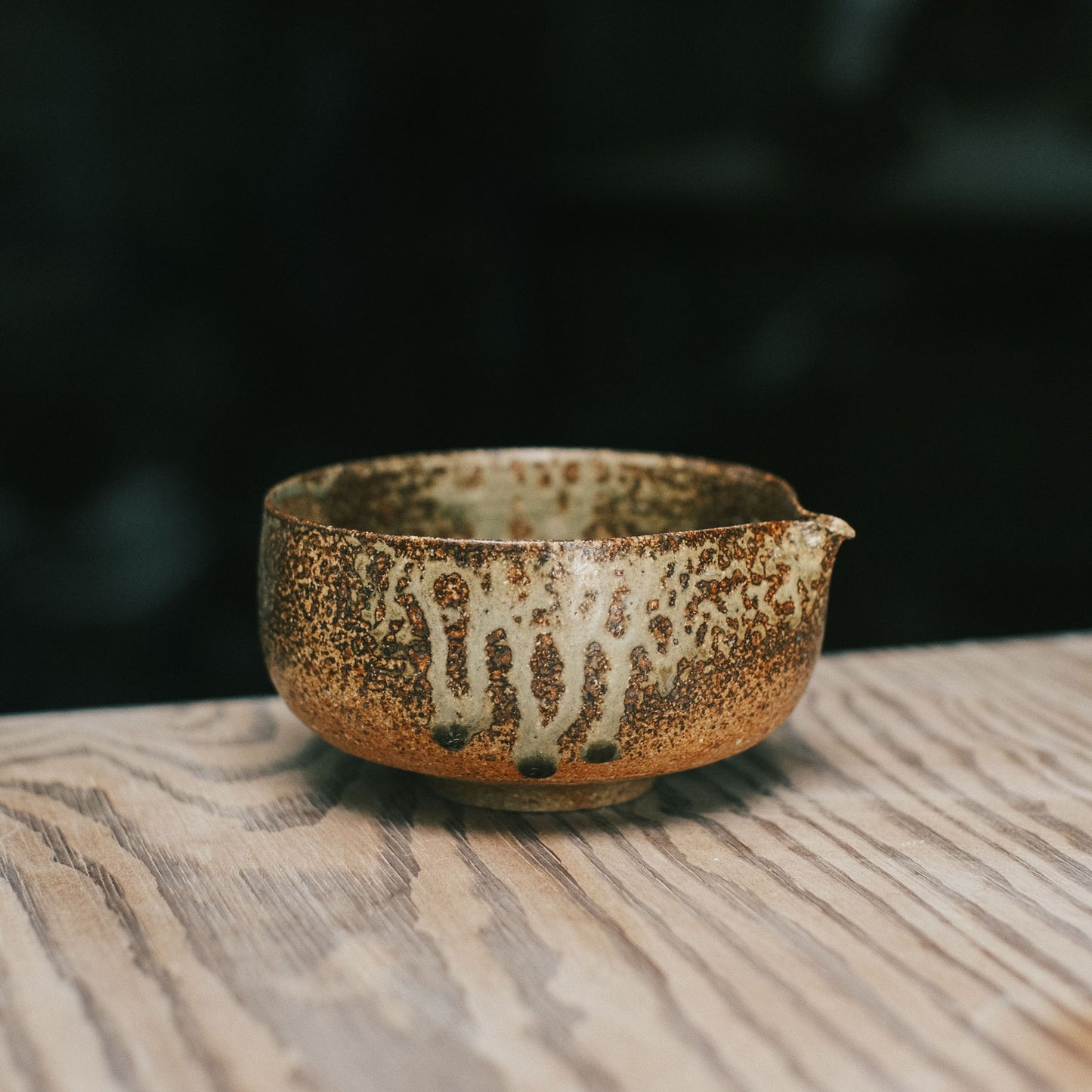 Katakuchi Tea Bowl, Ash Glaze