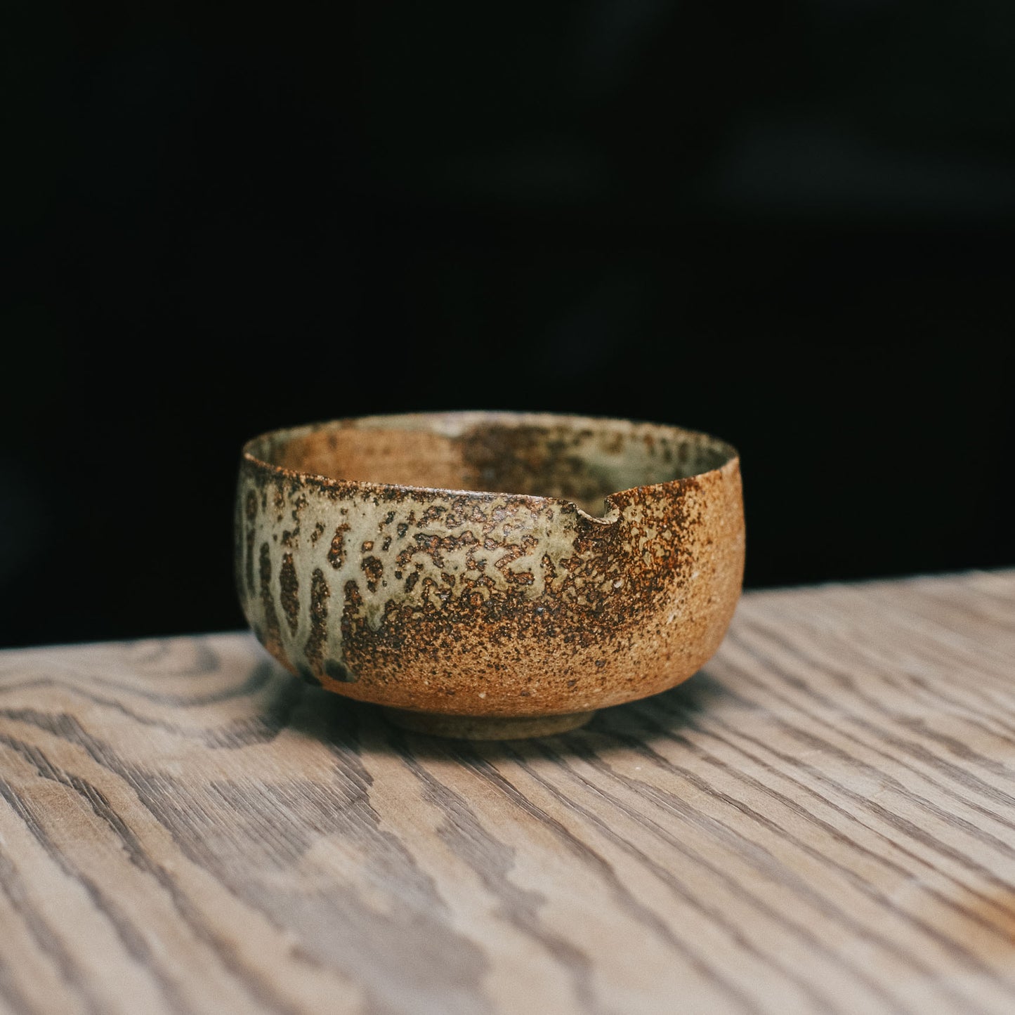 Katakuchi Tea Bowl, Ash Glaze