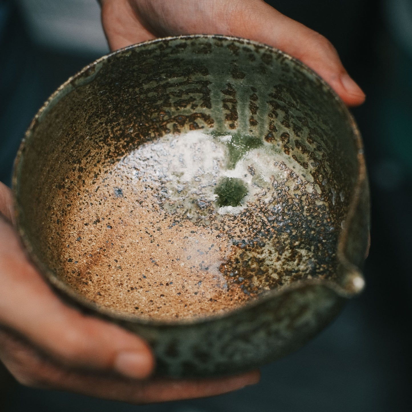 Katakuchi Tea Bowl, Ash Glaze