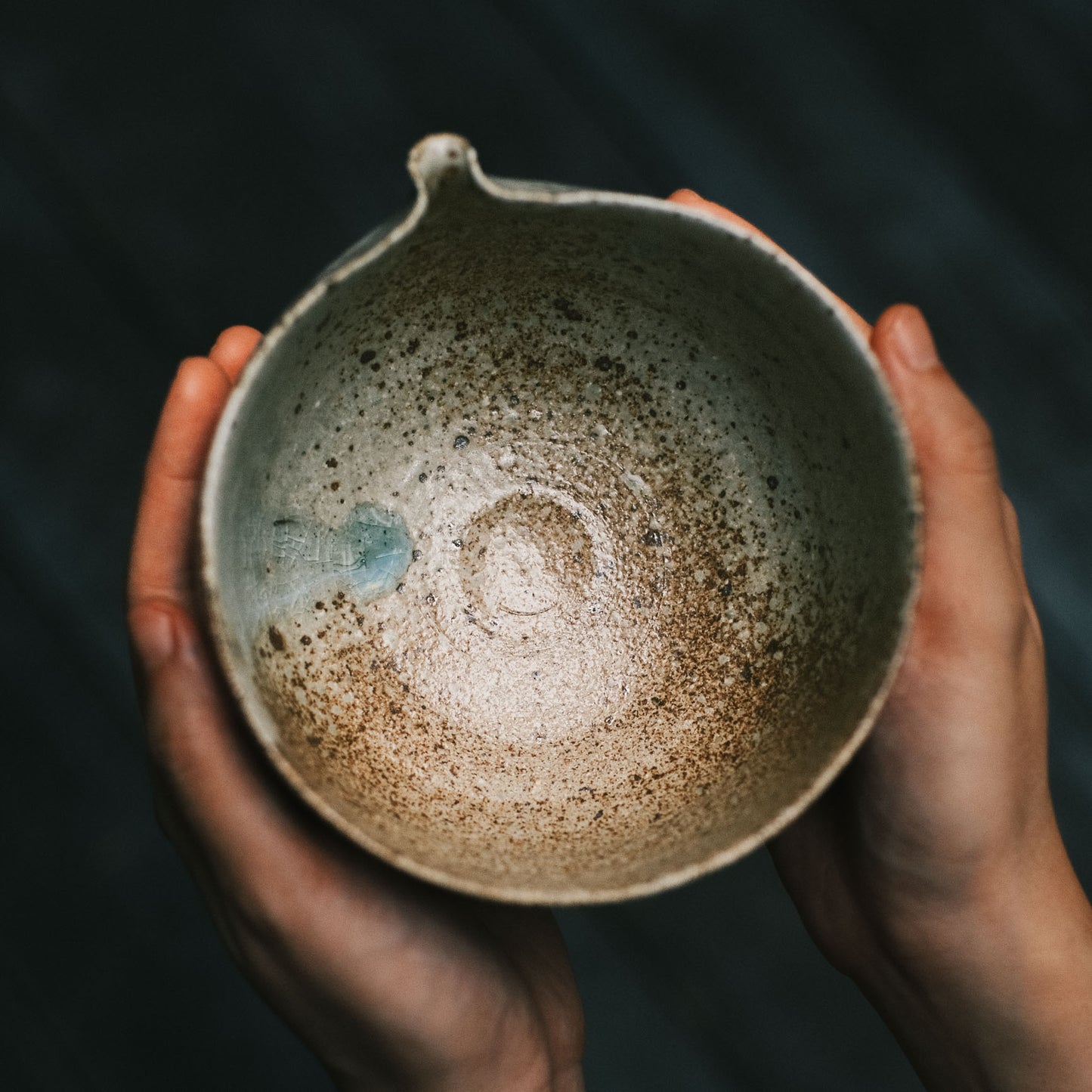 Katakuchi Tea Bowl, Ash Glaze