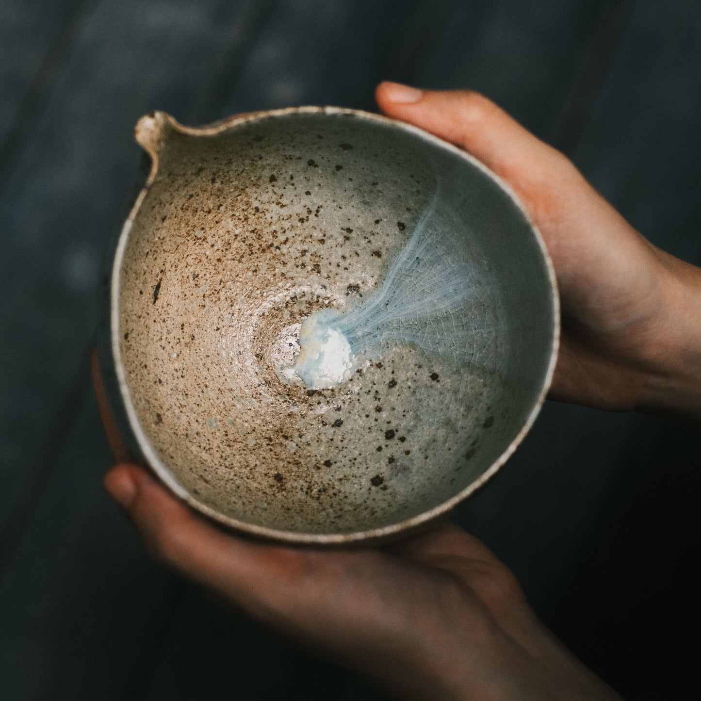 Katakuchi Tea Bowl, Ash Glaze