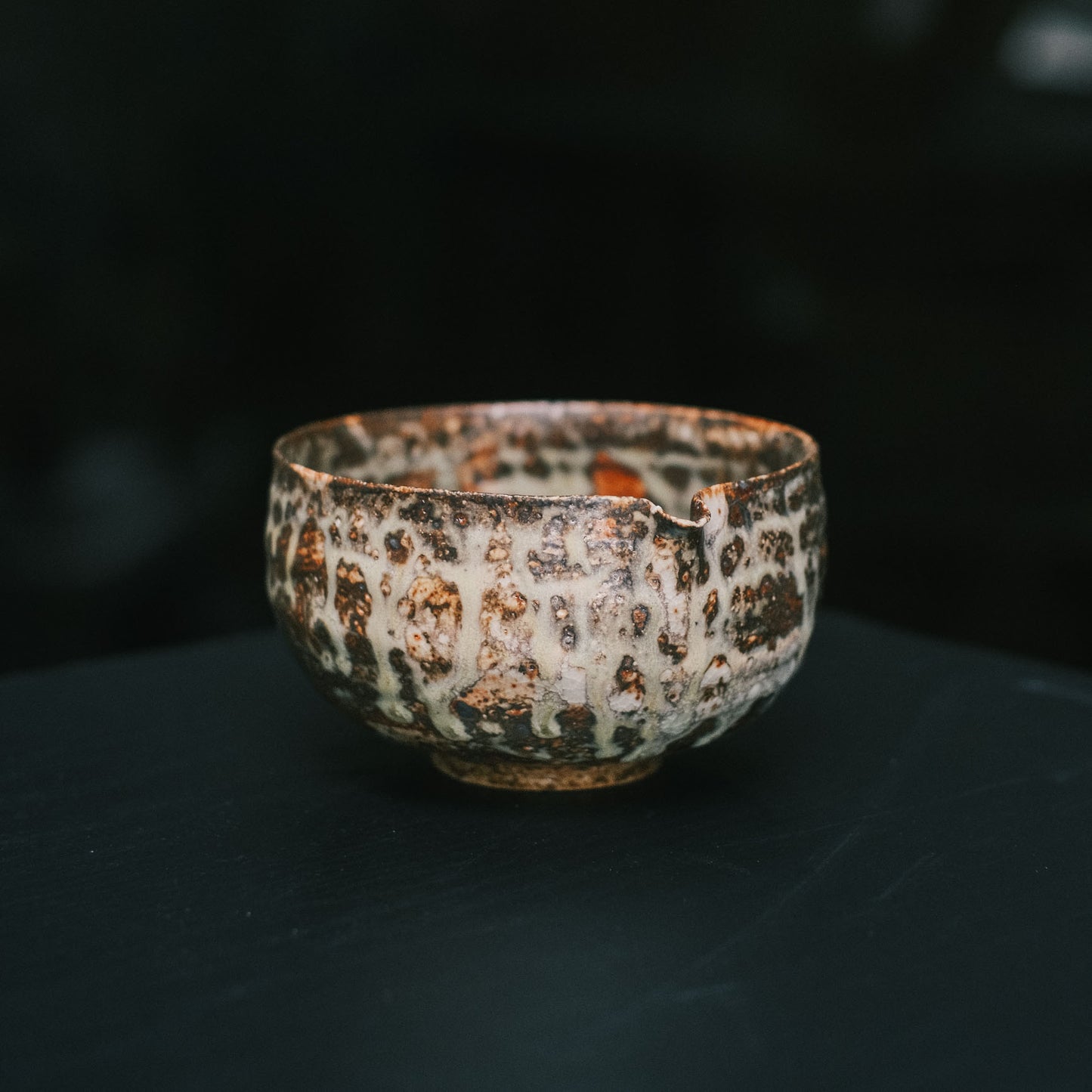 Katakuchi Tea Bowl, Ash Glaze
