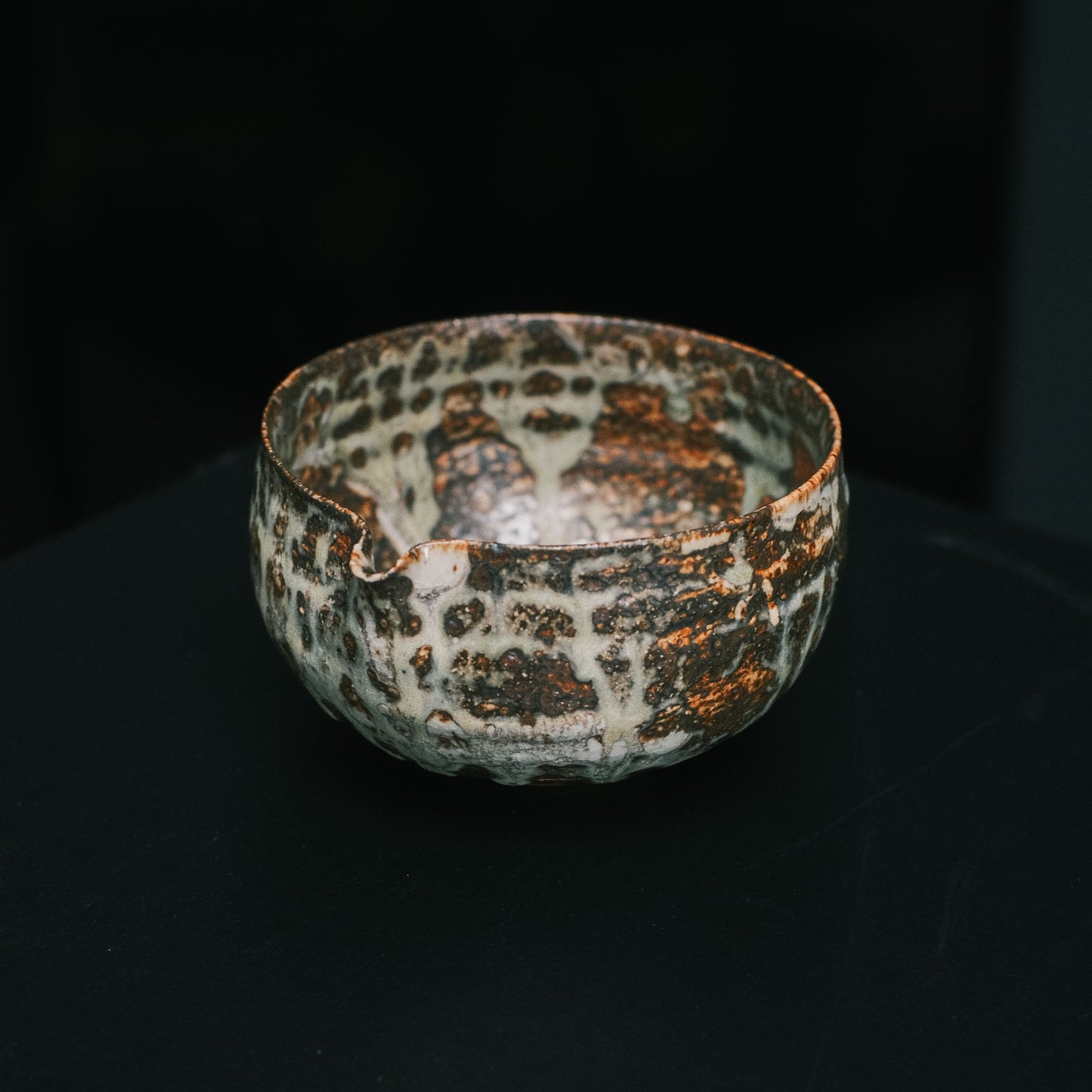 Katakuchi Tea Bowl, Ash Glaze