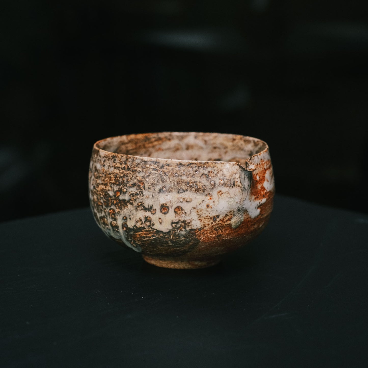 Katakuchi Tea Bowl, Ash Glaze