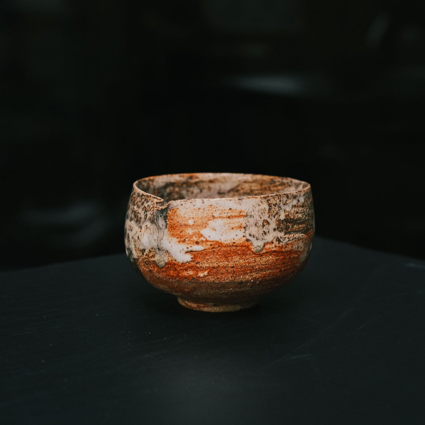 Katakuchi Tea Bowl, Ash Glaze