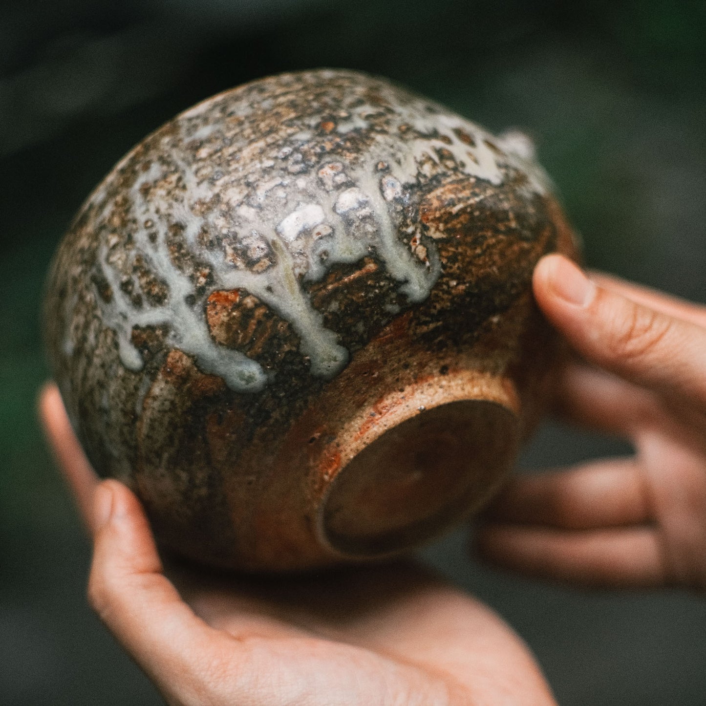 Katakuchi Tea Bowl, Ash Glaze