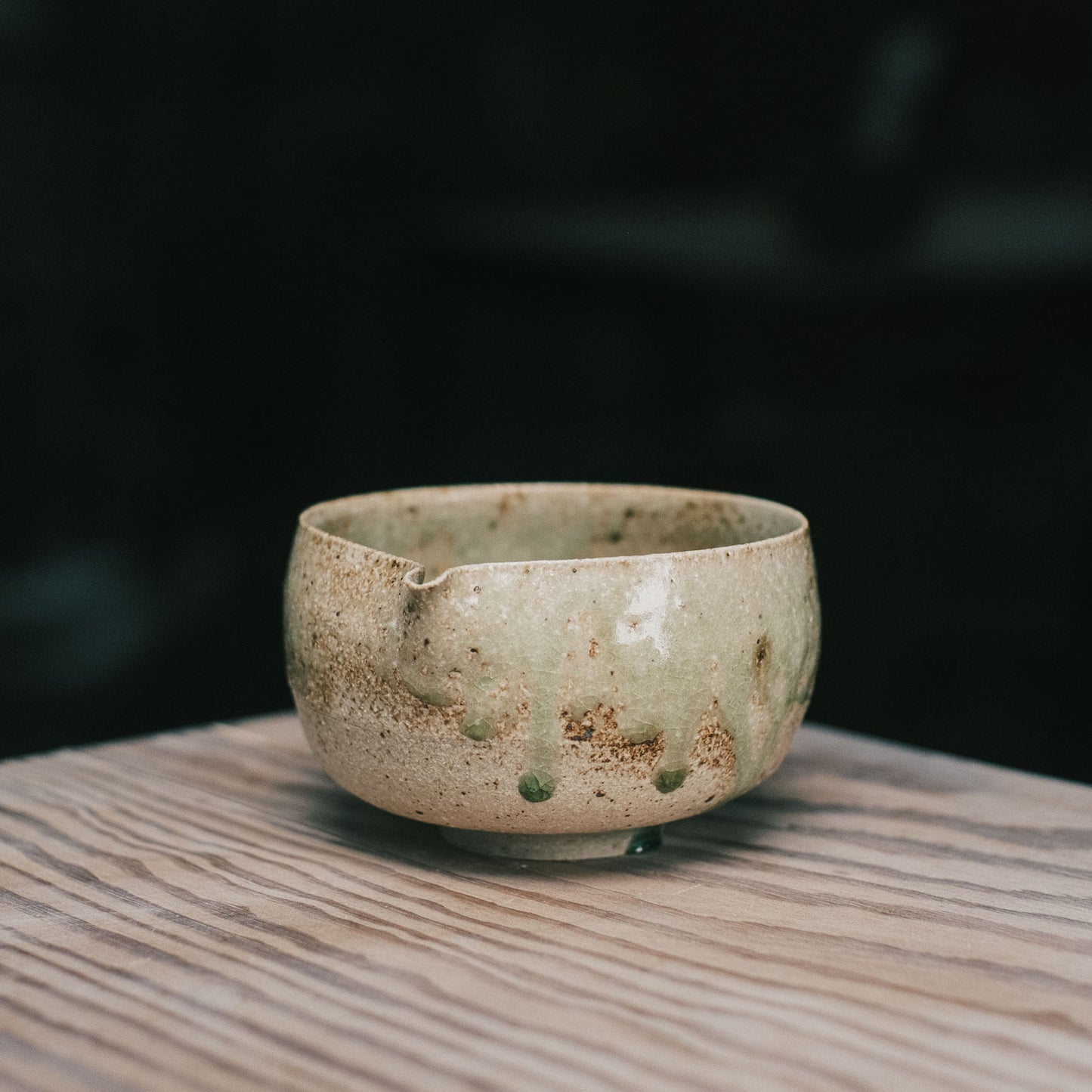 Katakuchi Tea Bowl, Ash Glaze