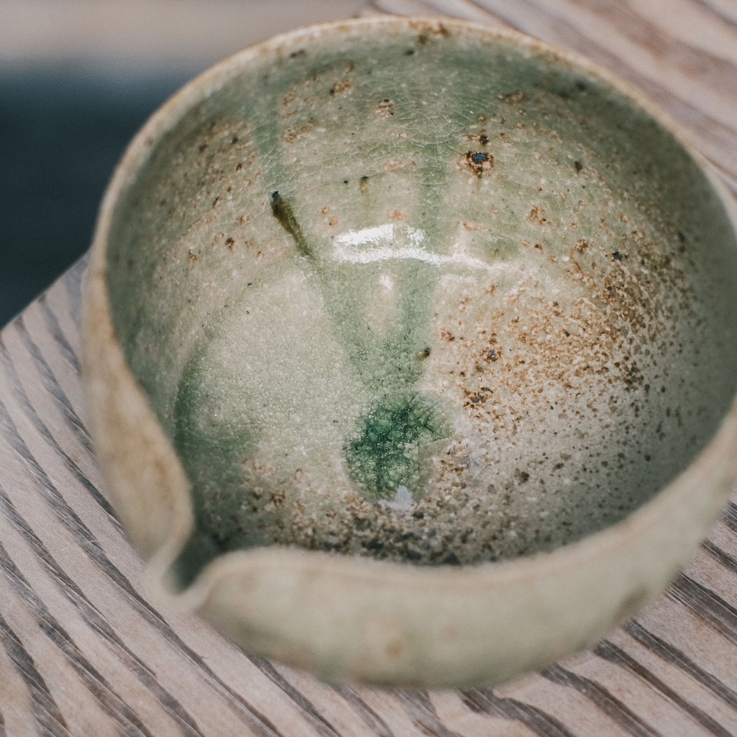 Katakuchi Tea Bowl, Ash Glaze