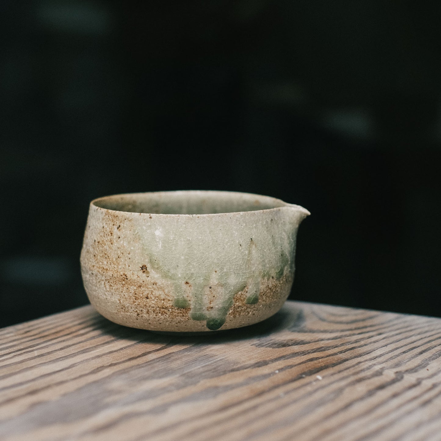 Katakuchi Tea Bowl, Ash Glaze