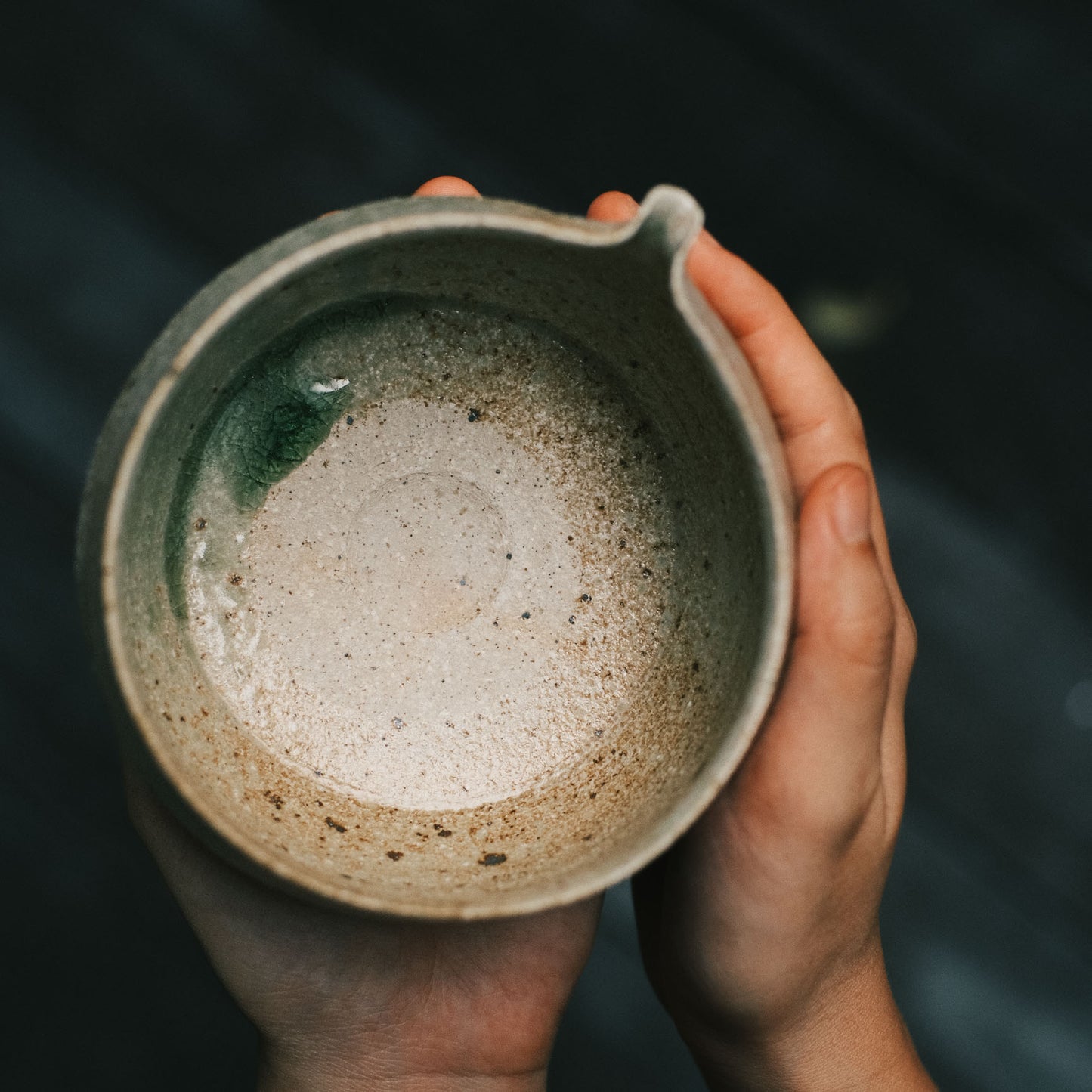 Katakuchi Tea Bowl, Ash Glaze