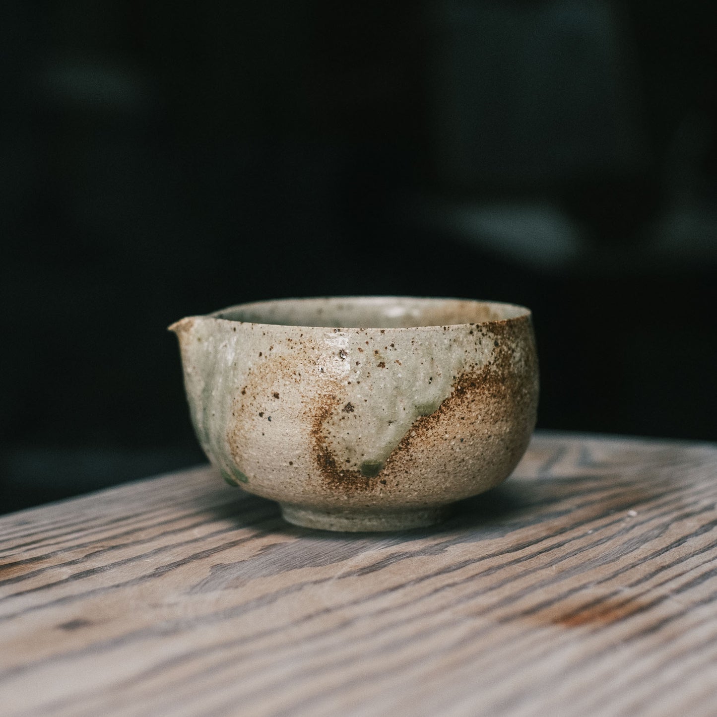 Katakuchi Tea Bowl, Ash Glaze