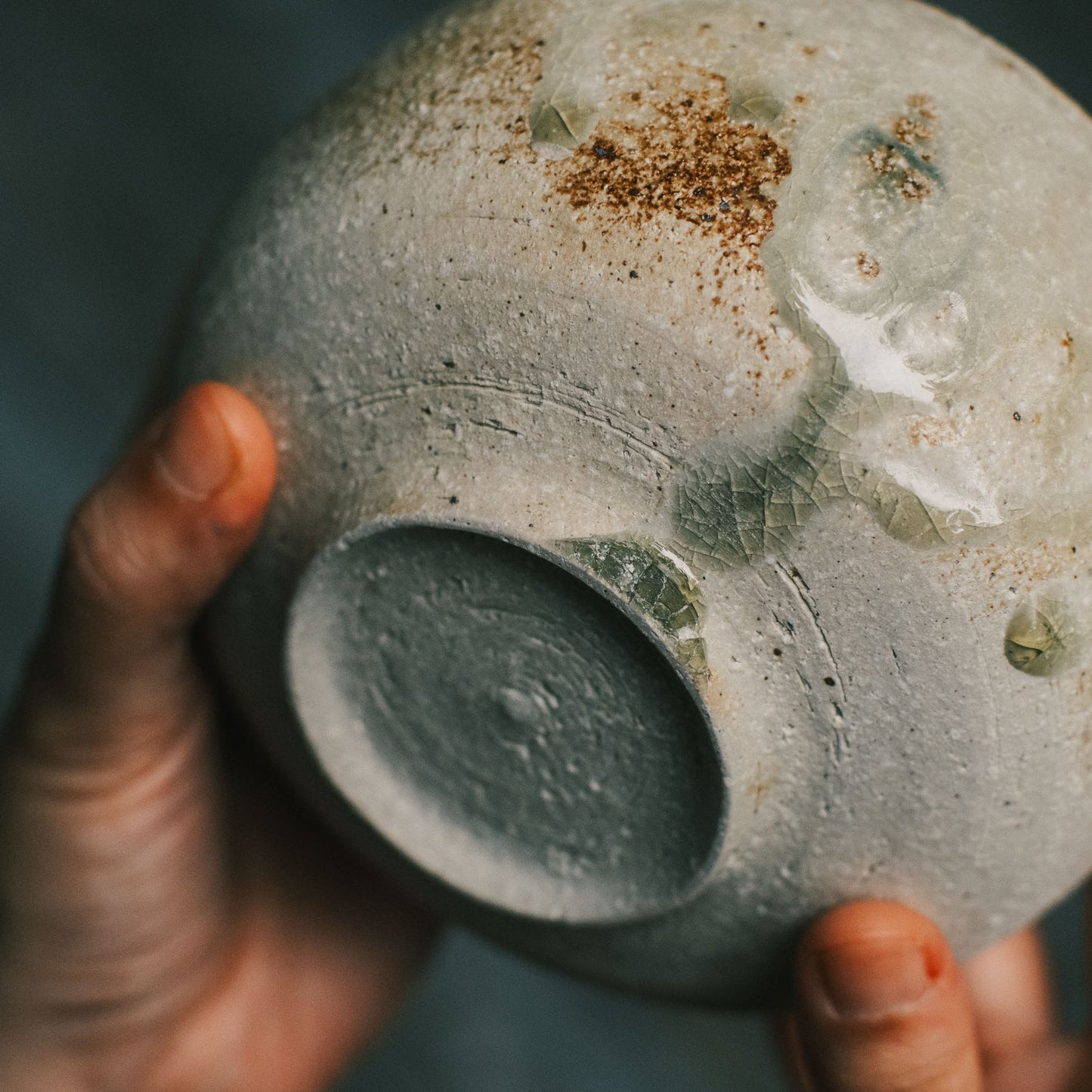 Katakuchi Tea Bowl, Ash Glaze