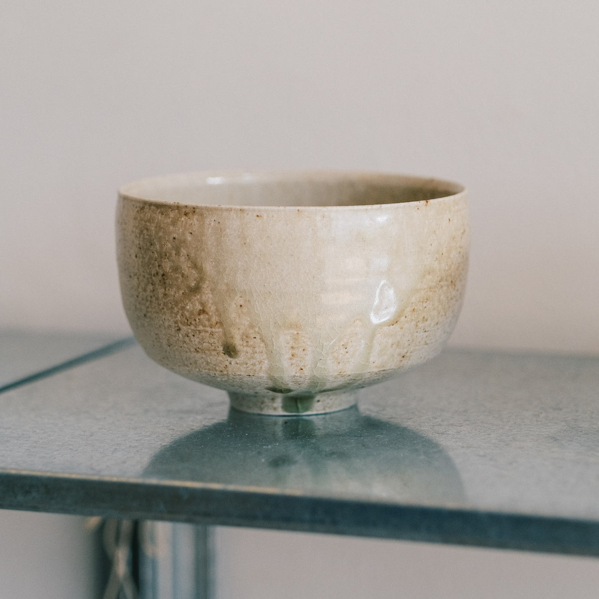 Round Tea Bowl, Ash Glaze