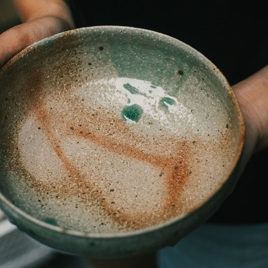 Wide Bowl - 6.3in, Hidasuki Ash Glaze