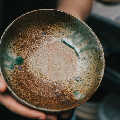 Wide Bowl - 5.8in, Botamochi Ash Glaze
