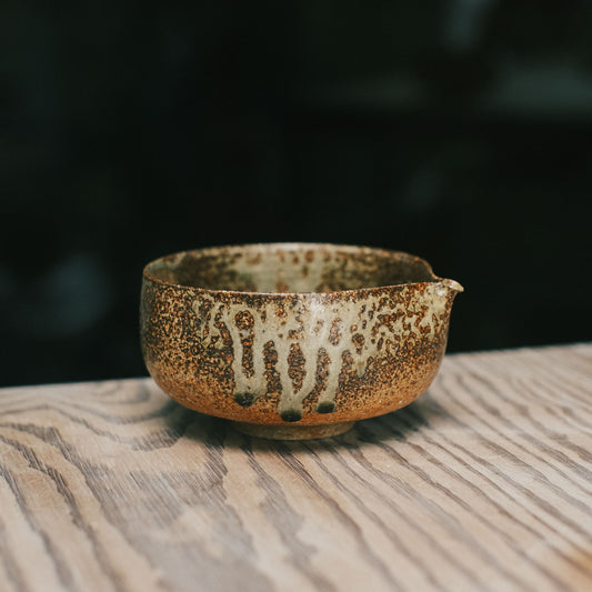 Katakuchi Tea Bowl, Ash Glaze