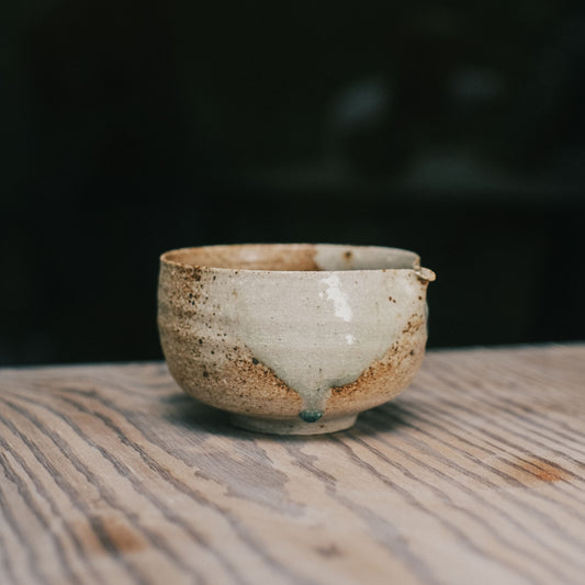 Katakuchi Tea Bowl, Ash Glaze