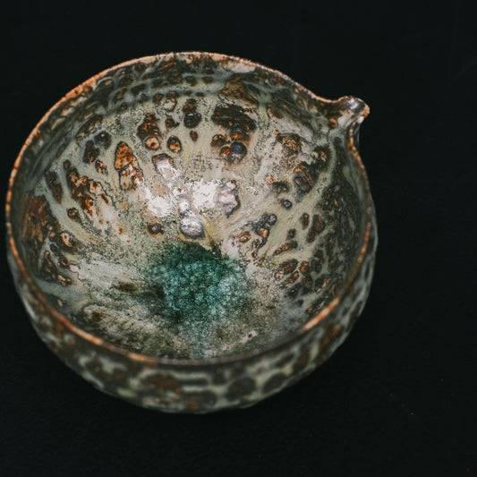 Katakuchi Tea Bowl, Ash Glaze