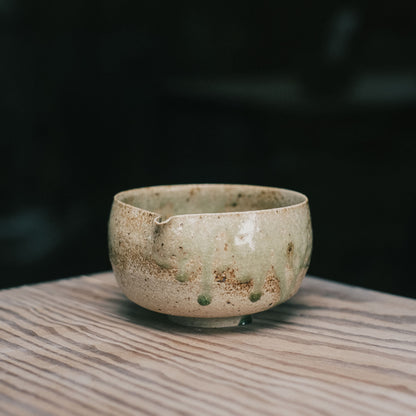 Katakuchi Tea Bowl, Ash Glaze