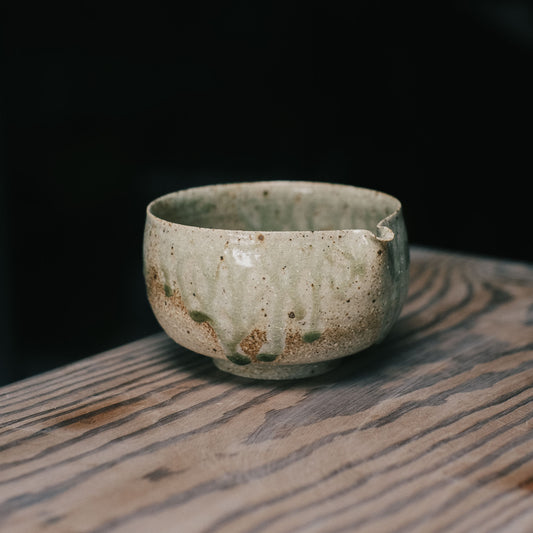 Katakuchi Tea Bowl, Ash Glaze