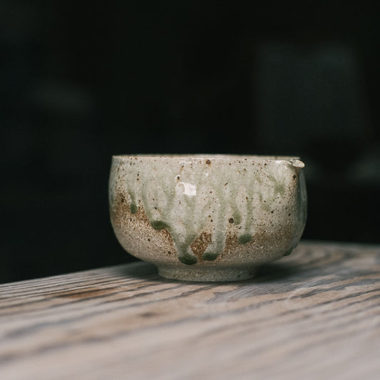 Katakuchi Tea Bowl, Ash Glaze