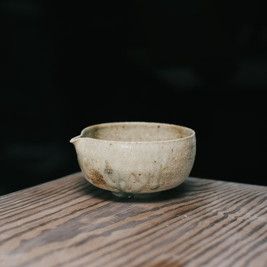 Katakuchi Tea Bowl, Ash Glaze