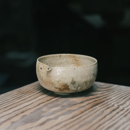 Katakuchi Tea Bowl, Ash Glaze