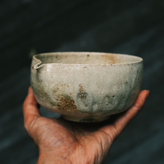 Katakuchi Tea Bowl, Ash Glaze